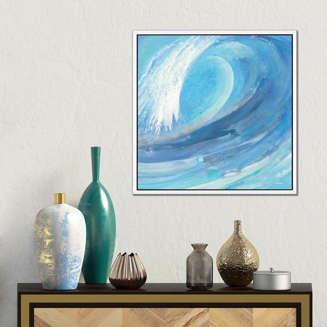 Surf's Up Highland Dunes Size: 45.72cm H x 45.72cm W x 3.81cm D, Format: White Framed Canvas on Productcaster.