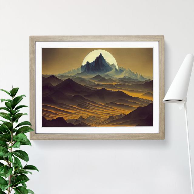 Pure Mountain Landscape - Picture Frame Painting Alpen Home Size: 46cm H x 64cm W x 2cm D, Frame Colour: Oak Framed on Productcaster.