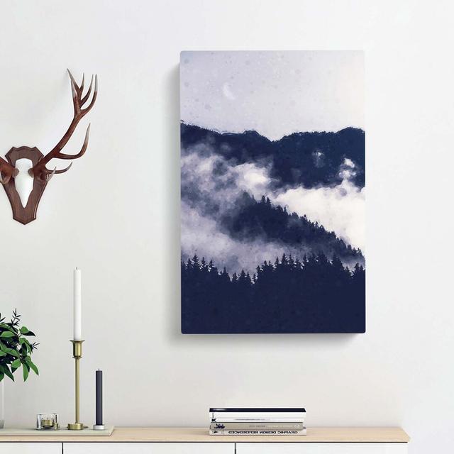 Waxing Moon over the Forest - Wrapped Canvas Graphic Art Print East Urban Home Size: 76cm H x 50cm W x 3cm D on Productcaster.