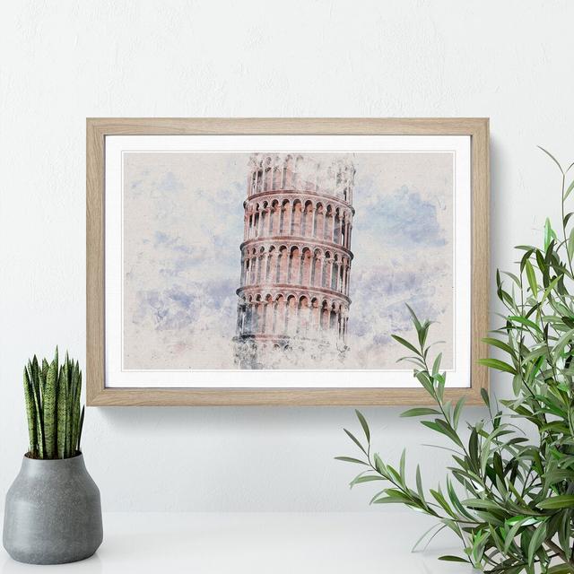 Leaning Tower of Pisa Vol.2 - Picture Frame Graphic Art East Urban Home Size: 48cm H x 65cm W x 2cm D, Frame Option: Oak Framed on Productcaster.