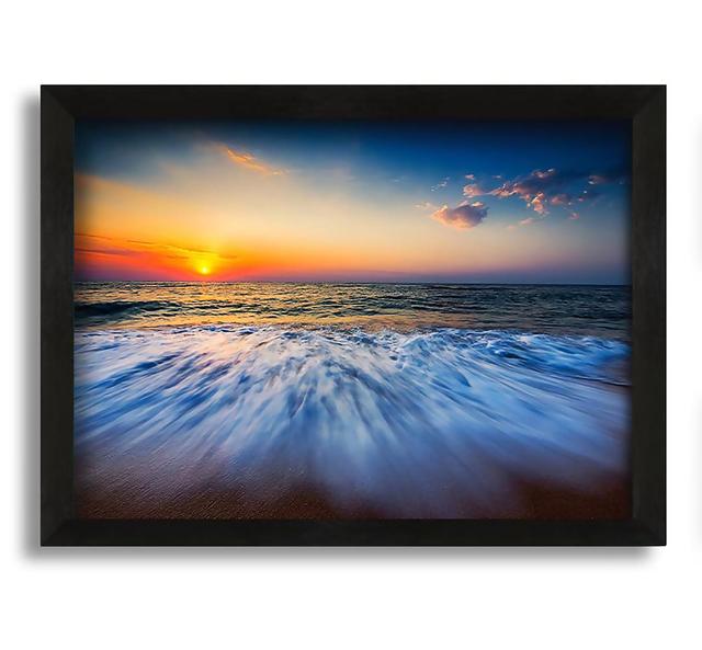 Movement Of The Ocean 1 Framed Print House of Hampton Size: 30cm H x 42cm W x 10cm D, Format: Black Framed Canvas on Productcaster.