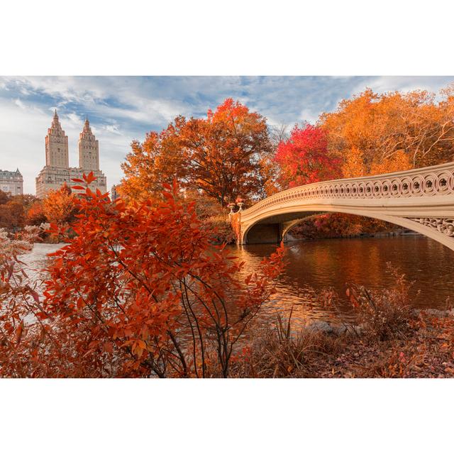 Bow Bridge in Central Park at Autumn by Jaysonphotography - Wrapped Canvas Photograph 17 Stories Size: 81cm H x 122cm W on Productcaster.