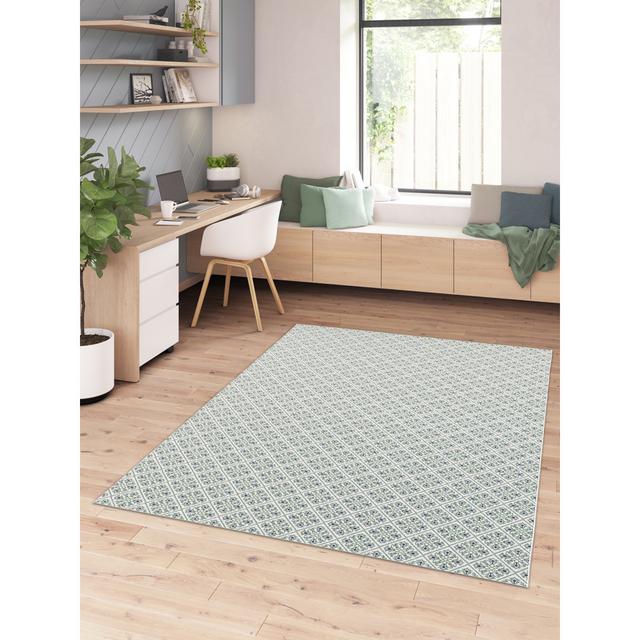 Fasching Flatweave Gray/Blue/Green Rug Mistana Rug Size: Rectangle 80 x 150cm on Productcaster.