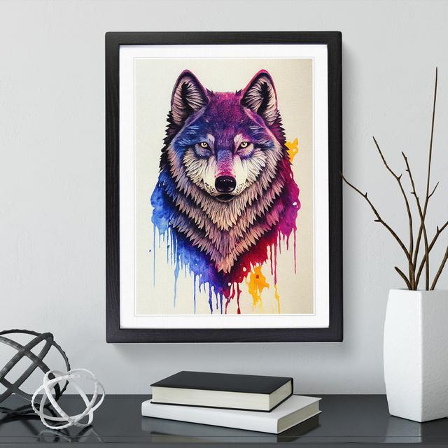 Painted Wolf No.5 - Print Alpen Home Format: Black Framed, Matte Colour: No Matte, Size: 34cm H x 25cm W on Productcaster.