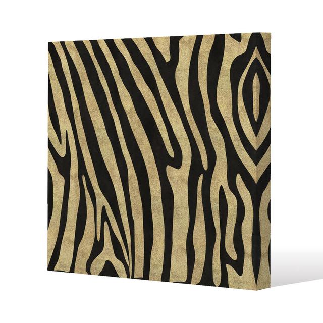 Golden Zebra Canvas Print Andrew Lee Size: 127cm H x 127cm W x 4cm D on Productcaster.