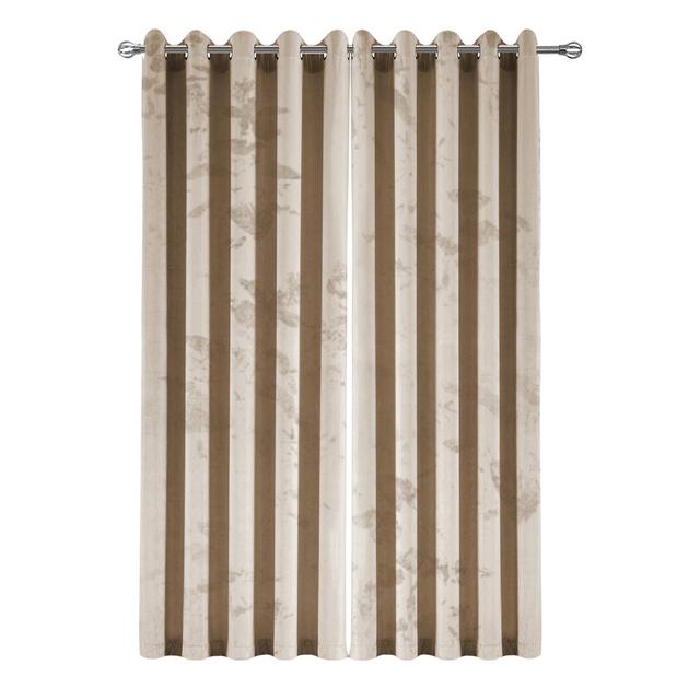 Rumson Crushed Velvet Eyelet Sheer Curtains Pair Fairmont Park Panel Size: 117cm x 137cm, Colour: Beige on Productcaster.