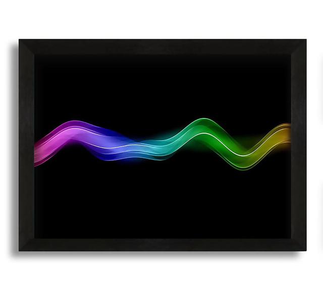 Rainbow Wave Framed Print Ivy Bronx Size: 60cm H x 84cm W x 10cm D, Format: Black Framed Canvas on Productcaster.