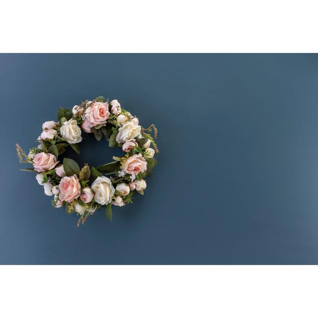 Wreath of Pink and White Roses by Sacheckley - Wrapped Canvas Photograph 17 Stories Size: 61cm H x 91cm W on Productcaster.