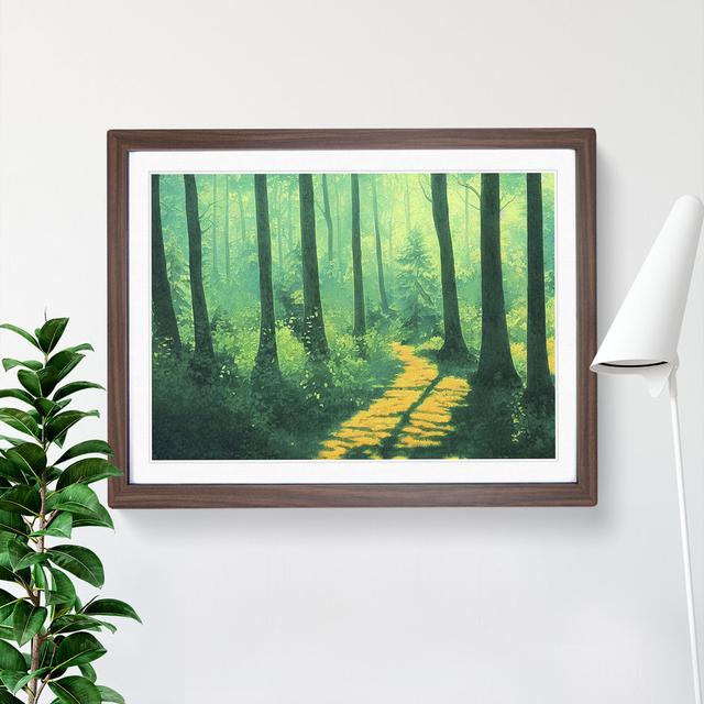 Summer Forest Pathway Vol.5 - Single Picture Frame Print Alpen Home Size: 34cm H x 46cm W x 2cm D, Frame Colour: Walnut Framed on Productcaster.