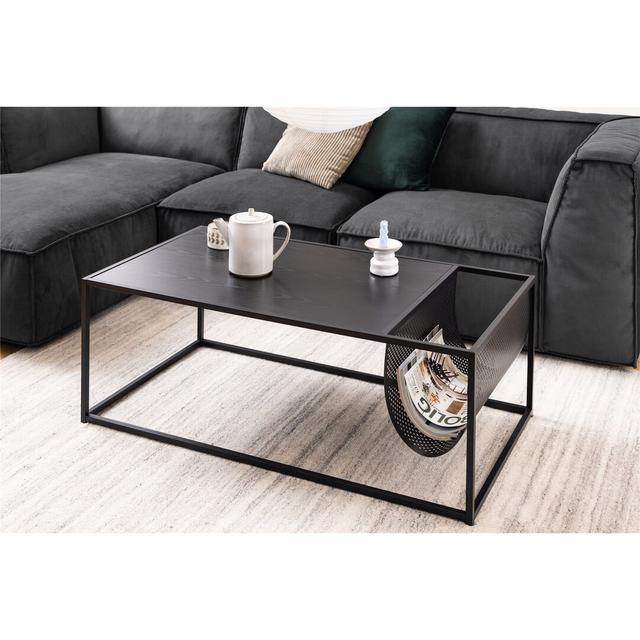 Joliet Frame Coffee Table with Storage Ebern Designs Table Top Colour: Black on Productcaster.