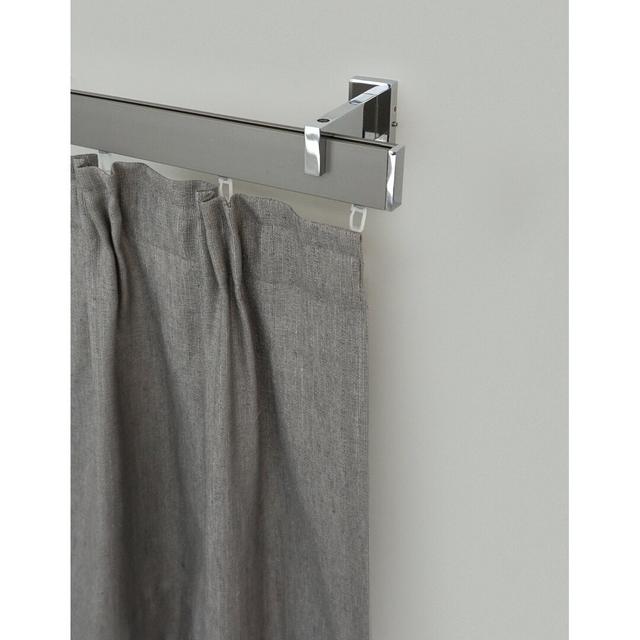 Cashmere Curtain Single Pole Ebern Designs Finish: Nickel/Chrome, Size: 9cm H x 470cm W x 10cm D on Productcaster.