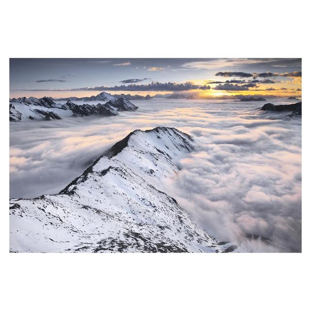 Matt Fototapete Blick über Wolken und Berge 2,55 m x 384 cm East Urban Home on Productcaster.