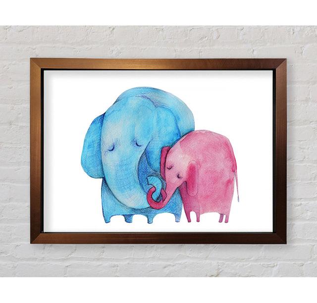 Mother And Baby Elephant - Single Picture Frame Art Prints Bright Star Size: 42.1cm H x 59.7cm W x 3.4cm D on Productcaster.