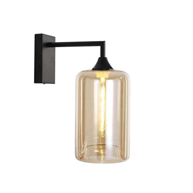 Bonita 1 - Light Armed Sconce George Oliver Fixture Finish: Black, Shade Colour: Amber on Productcaster.