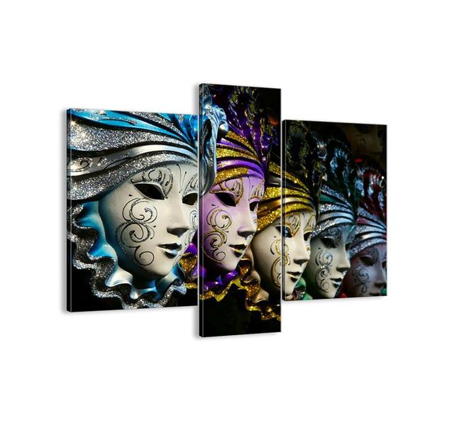 'The Secret in Gold and Silver' - 3 Piece Unframed Graphic Art Print Set on Canvas Ebern Designs Size: 80cm H x 95cm W x 1.8cm D on Productcaster.