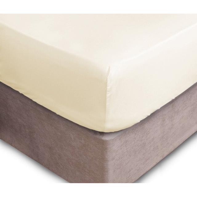 Espenson 200 Thread Count Cotton Blend Percale Extra Deep Fitted Sheet Wade Logan Size: Kingsize (5'), Colour: Cream on Productcaster.