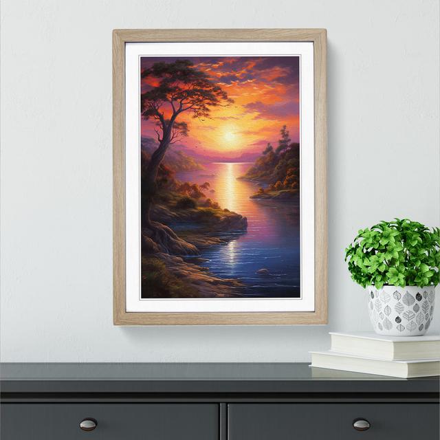 Sunrise Realism - Single Picture Frame Print on Wood Alpen Home Size: 46cm H x 34cm W x 2cm D, Frame Colour: Oak on Productcaster.