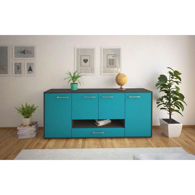 Sideboard Lenosh 17 Stories Farbe (Korpus/Front): Türkis/Anthrazit on Productcaster.