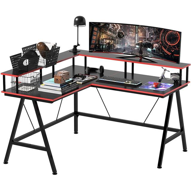 Correia L-Shaped Metal Base Computer Desk Hashtag Home on Productcaster.