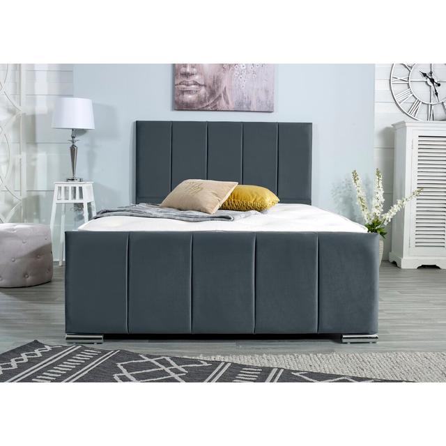 Rossing Upholstered Bed Frame Wayfair Sleep Colour: Steel, Size: Single - W 96.52 x L 205.7cm on Productcaster.