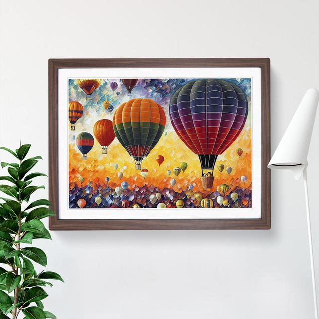 Hot Air Balloons Vol.1 Abstract - Picture Frame Painting Marlow Home Co. Size: 34cm H x 46cm W x 2cm D, Frame Colour: Walnut on Productcaster.