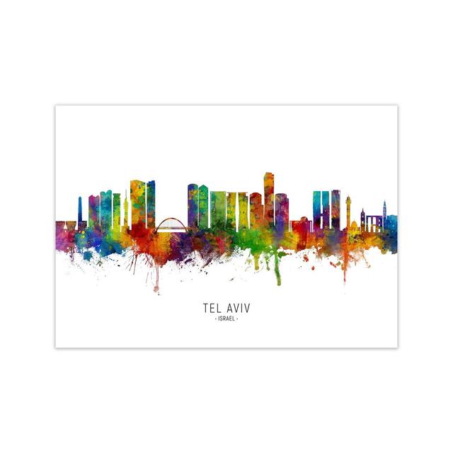 Tel Aviv Israel Skyline by Michael Tompsett - Print Latitude Run Format: Unframed, Size: 60cm H x 84cm W x 1cm D on Productcaster.