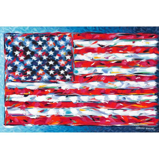 Vibrant Stars and Stripes by Carolee Vitaletti - Wrapped Canvas Painting Rosalind Wheeler Size: 30cm H x 46cm W on Productcaster.