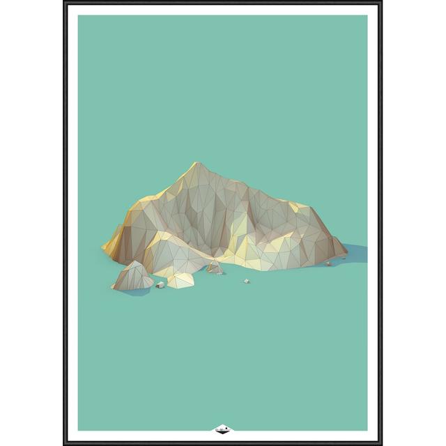 'Low Poly Mountain 4' Framed Graphic Art East Urban Home on Productcaster.