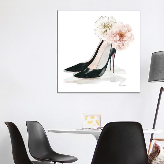 Florals Heels by Carol Robinson - Print on Canvas Ebern Designs Format: Wrapped Canvas, Size: 93.98cm H x 93.98cm W x 3.81cm D on Productcaster.