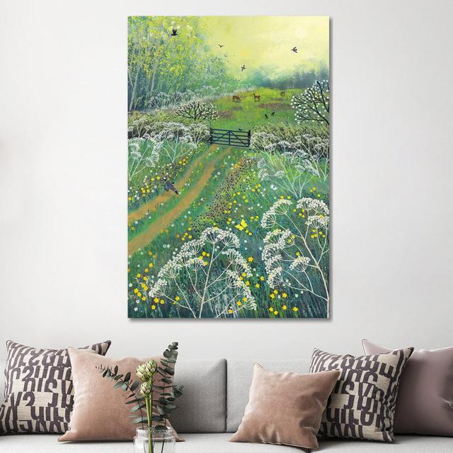 The Gate to May Meadow by Jo Grundy - Wrapped Canvas Painting Rosalind Wheeler Size: 152.5cm H x 101.5cm W x 3.8cm D on Productcaster.