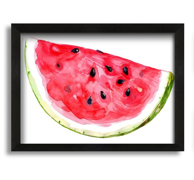 Aquarell Wassermelone - Einzelner Bilderrahmen Druck Sansibar Home Format: Schwarz gerahmte Leinwand, Größe: 59,7 cm H x 84,1 cm B x 3,3 cm T on Productcaster.