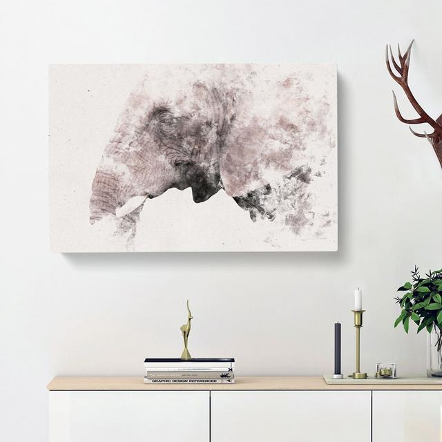 Portrait of an Elephant Watercolour - Wrapped Canvas Graphic Art Print East Urban Home Size: 50cm H x 76cm W x 3cm D on Productcaster.