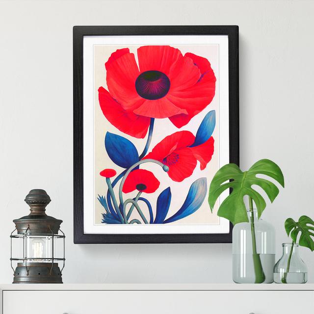 Poppy Flower Design - Picture Frame Print Big Box Art Size: 34cm H x 25cm W x 2cm D, Frame Option: Oak on Productcaster.