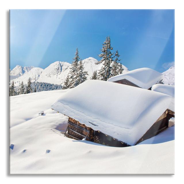 Mountain Chalets in the Alps - Unframed Photograph on Glass Union Rustic Size: 80cm H x 80cm W x 0.4cm D on Productcaster.