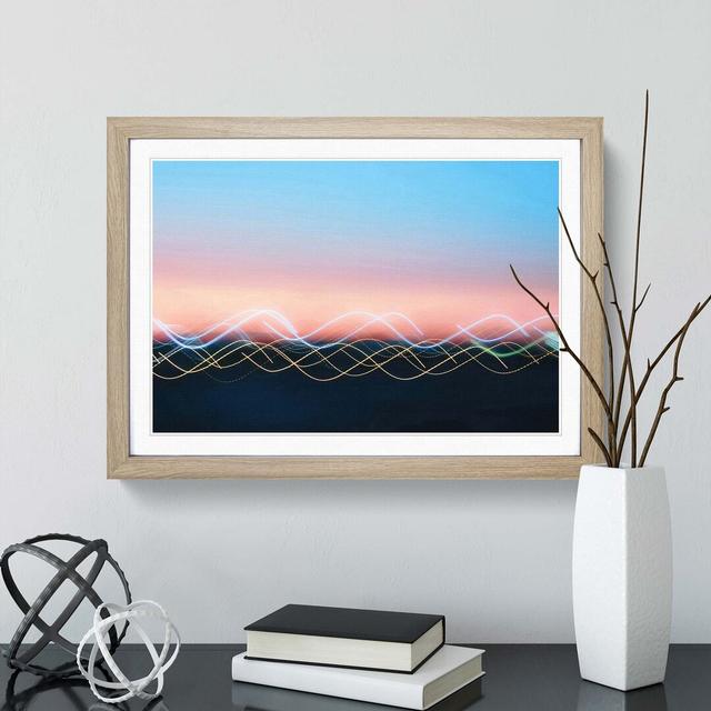 Waves of Sound in Abstract - Picture Frame Graphic Art Print East Urban Home Frame Option: Oak, Size: 60cm H x 91cm W x 2cm D on Productcaster.