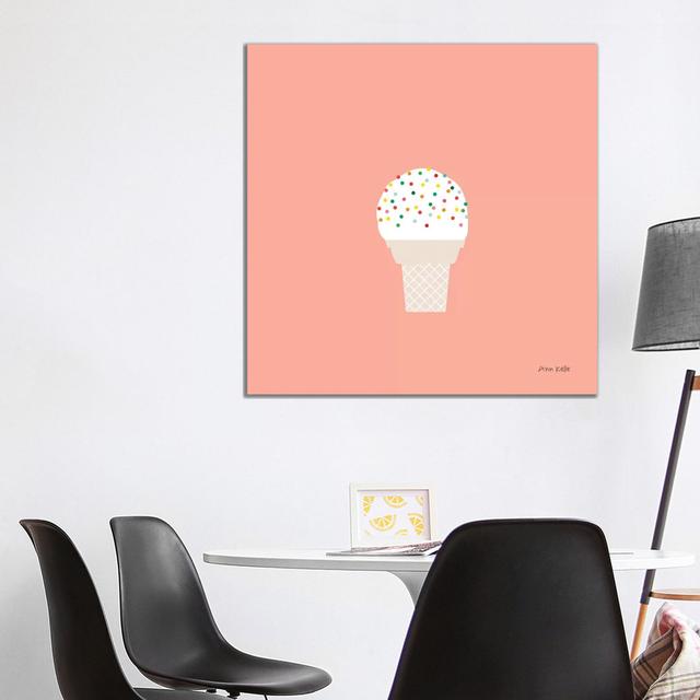 Ice Cream Cone I by Ann Kelle - Wrapped Canvas Print Isabelle & Max Size: 93.98cm H x 93.98cm W x 3.81cm D on Productcaster.