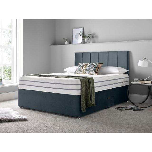 Jaonte Memory Foam Divan Bed Set 17 Stories Colour: Steel, Storage Type: 2 Left Side Drawers, Size: Single (3') on Productcaster.