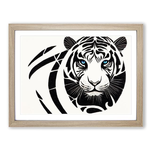 Tiger Art Vol.2 - Picture Frame Graphic Art Latitude Vive Size: 46cm H x 64cm W x 2cm D, Frame Colour: Oak Framed on Productcaster.