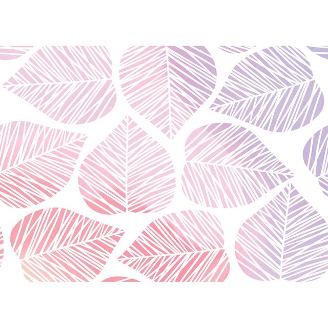 Blush Lilac Watercolor Leaves - Wrapped Canvas Art Prints ClassicLiving Size: 30cm H x 46cm W x 3.8cm D on Productcaster.