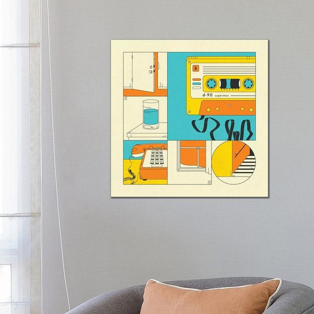 Rewind by Jazzberry Blue - Wrapped Canvas Art Prints ClassicLiving Size: 66.04cm H x 66.04cm W x 3.81cm D on Productcaster.