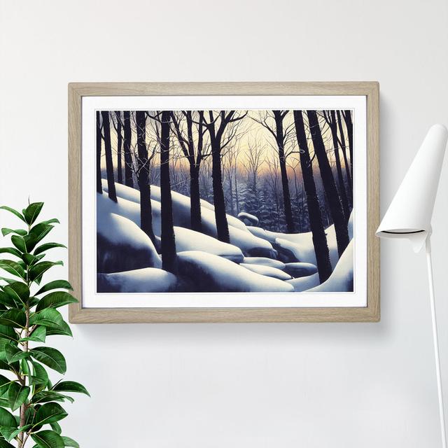 Gentle Winter Forest - Single Picture Frame Print Alpen Home Frame Colour: Oak Framed, Size: 46cm H x 64cm W x 2cm D on Productcaster.