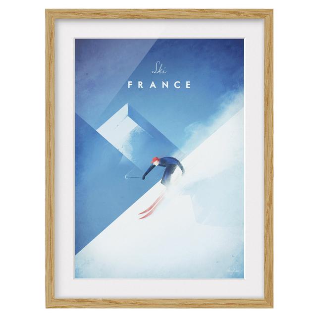 Travel Poster - Ski in France - Picture Frame Graphic Art Alpen Home Size: 40cm H x 30cm W x 2cm D, Frame Option: Brown Framed on Productcaster.