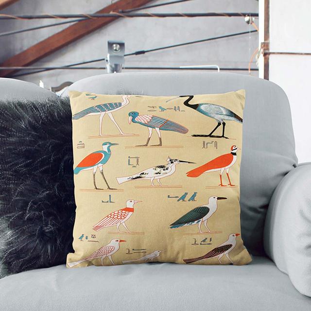 Birds by J.F. Champollion Cushion with Filling East Urban Home Size: 55 x 55 cm, Backing Colour: Black on Productcaster.