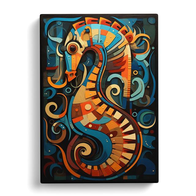 Seahorse Constructivism Art Happy Larry Size: 50cm H x 35cm W x 3cm D on Productcaster.