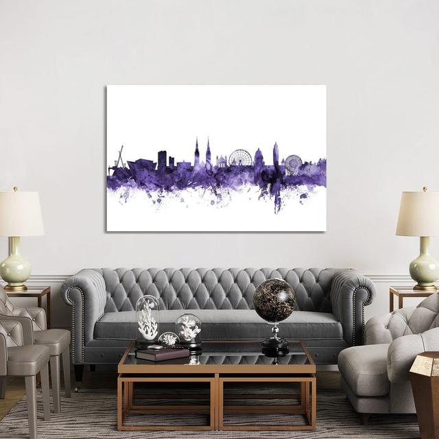 Belfast, Northern Ireland Skyline by Michael Tompsett - Wrapped Canvas Gallery-Wrapped Canvas Giclée Latitude Run Size: 101.6cm H x 152.4cm W x 3.81cm on Productcaster.