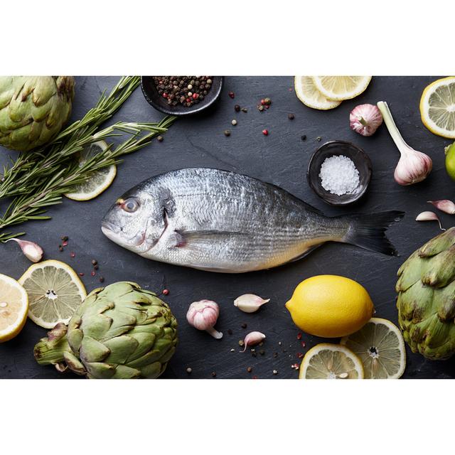 Sea Bream Fish Cooking by Kobeza - Wrapped Canvas Print 17 Stories Size: 61cm H x 91cm W on Productcaster.