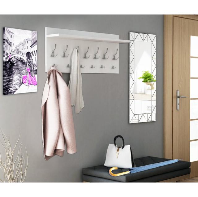 Eizen Wall 13 - Hook Coat Rack 17 Stories Colour: White on Productcaster.