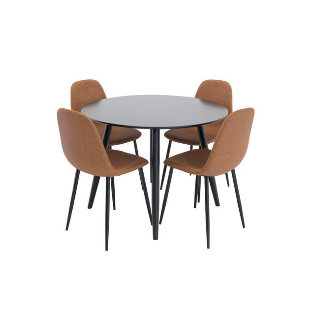 Dining Set Plaza with chairs Polar George Oliver Chair Colour: Brown on Productcaster.