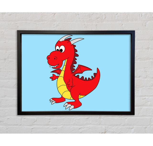 Big Dragon Baby Blue - Single Picture Frame Art Prints on Canvas Bright Star Size: 59.7cm H x 84.1cm W x 3.3cm D on Productcaster.