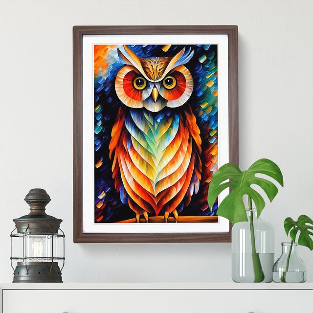 Portrait of a Long Eared Owl No.8 - Picture Frame Painting Alpen Home Size: 46cm H x 34cm W x 2cm D, Frame Colour: Walnut Framed on Productcaster.